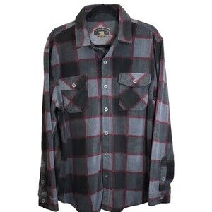 Freedom Foundry Shirt Men's Sz Large Plaid Plush Fleece Button Up Chest Pocket